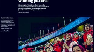 حضور زنان در استادیوم آزادی منتخب تصاویر عکاسی مطبوعات جهان شد