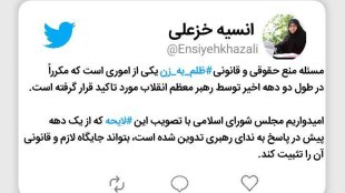 مجلس با تصویب لایحه، جایگاه لازم و قانونی منع ظلم به زنان را تثبیت کند